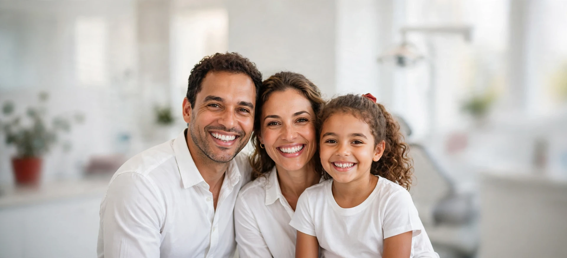 Família sorrindo na clínica odontológica PROdent em Curitiba
